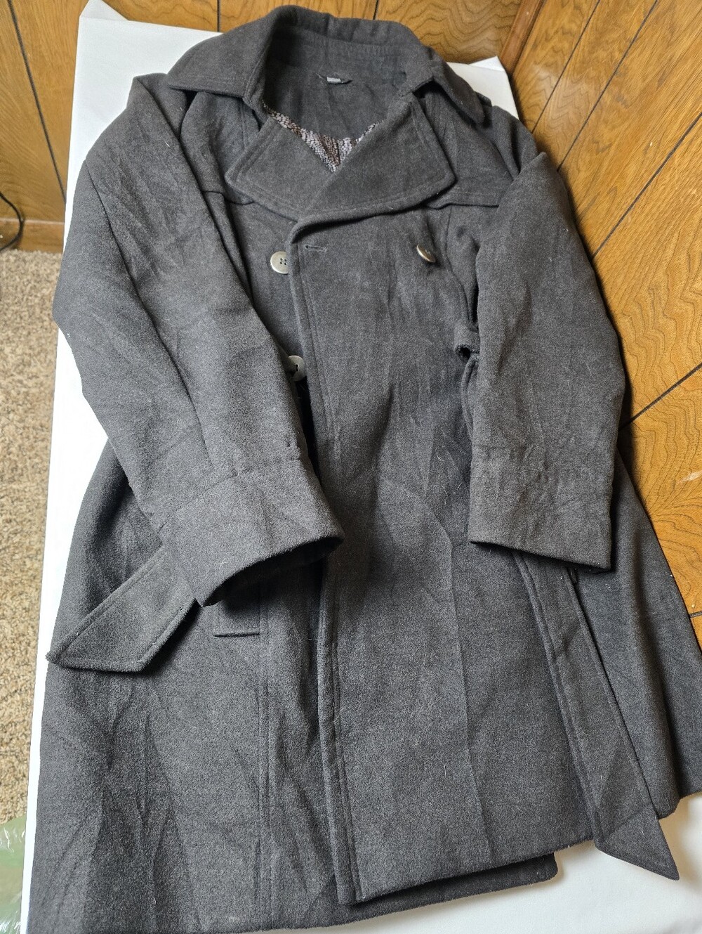 Marks & Spencer's Women's Double-Breasted Pea Coat in Charcoal